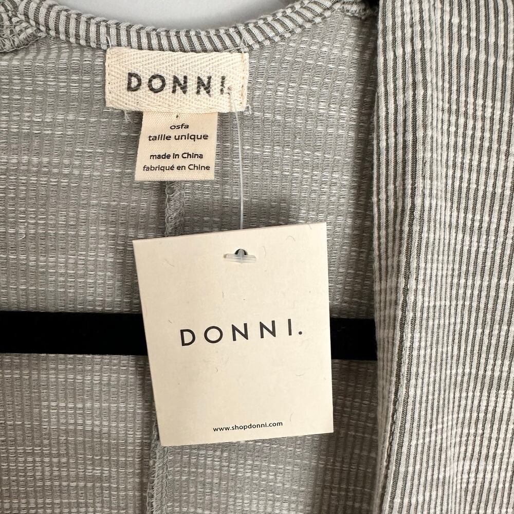 Anthropologie Donni Sandwash Ribbed Gray Duster Cardigan OSFA Loungewear Basic - Picture 6 of 10